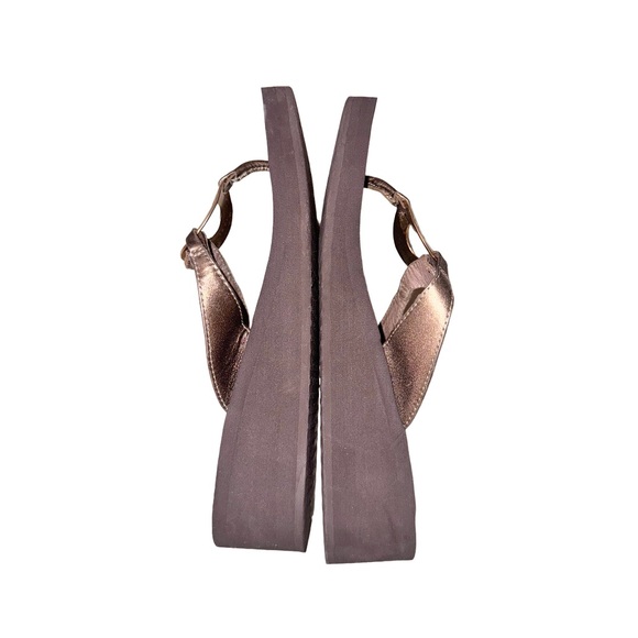 💥FINAL YELLOW BOX Cassidy metallic bronze sandals women’s flip flops size 9 - Picture 11 of 16